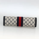 GUCCI GG Supreme Sherry Line Clutch Bag PVC Navy Red 89 01 002 Auth ka3487-6