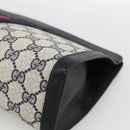 GUCCI GG Supreme Sherry Line Clutch Bag PVC Navy Red 89 01 002 Auth ka3487-7