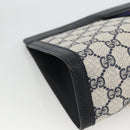 GUCCI GG Supreme Sherry Line Clutch Bag PVC Navy Red 89 01 002 Auth ka3487-14