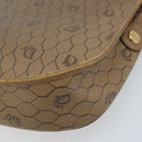 Christian Dior Honeycomb Canvas Shoulder Bag PVC Beige Gold Auth ka3491-12