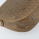 Christian Dior Honeycomb Canvas Shoulder Bag PVC Beige Gold Auth ka3491-13