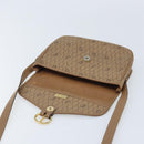 Christian Dior Honeycomb Canvas Shoulder Bag PVC Beige Gold Auth ka3491-15