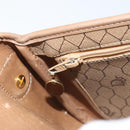 Christian Dior Honeycomb Canvas Shoulder Bag PVC Beige Gold Auth ka3491-21
