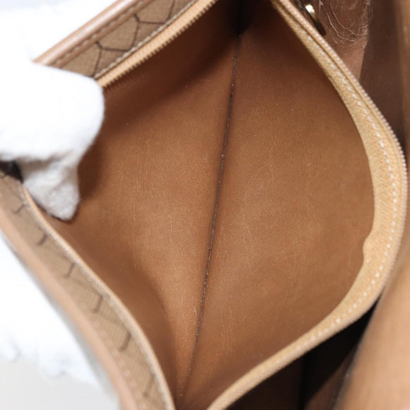 Christian Dior Honeycomb Canvas Shoulder Bag PVC Beige Gold Auth ka3491