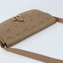 Christian Dior Honeycomb Canvas Shoulder Bag PVC Beige Gold Auth ka3491-6
