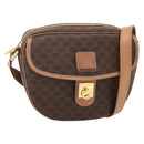 CELINE Macadam Canvas Shoulder Bag PVC Leather Brown Gold Auth ka3495A-1