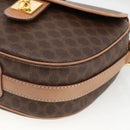 CELINE Macadam Canvas Shoulder Bag PVC Leather Brown Gold Auth ka3495A-10