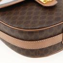 CELINE Macadam Canvas Shoulder Bag PVC Leather Brown Gold Auth ka3495A-11