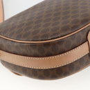 CELINE Macadam Canvas Shoulder Bag PVC Leather Brown Gold Auth ka3495A-13