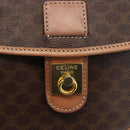 CELINE Macadam Canvas Shoulder Bag PVC Leather Brown Gold Auth ka3495A-14