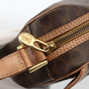 CELINE Macadam Canvas Shoulder Bag PVC Leather Brown Gold Auth ka3495A-15
