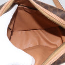 CELINE Macadam Canvas Shoulder Bag PVC Leather Brown Gold Auth ka3495A-17