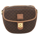 CELINE Macadam Canvas Shoulder Bag PVC Leather Brown Gold Auth ka3495A-2