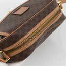 CELINE Macadam Canvas Shoulder Bag PVC Leather Brown Gold Auth ka3495A-6