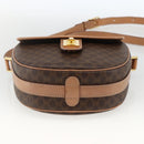 CELINE Macadam Canvas Shoulder Bag PVC Leather Brown Gold Auth ka3495A-9