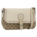 GUCCI GG Canvas Shoulder Bag Beige Gold 308452 Auth ka3497-1