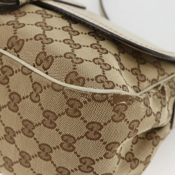 GUCCI GG Canvas Shoulder Bag Beige Gold 308452 Auth ka3497