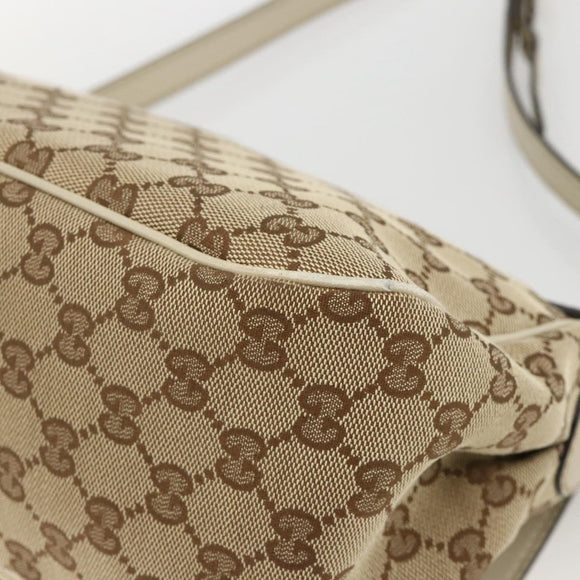 GUCCI GG Canvas Shoulder Bag Beige Gold 308452 Auth ka3497