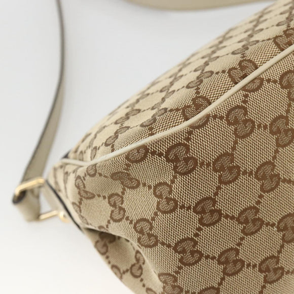 GUCCI GG Canvas Shoulder Bag Beige Gold 308452 Auth ka3497