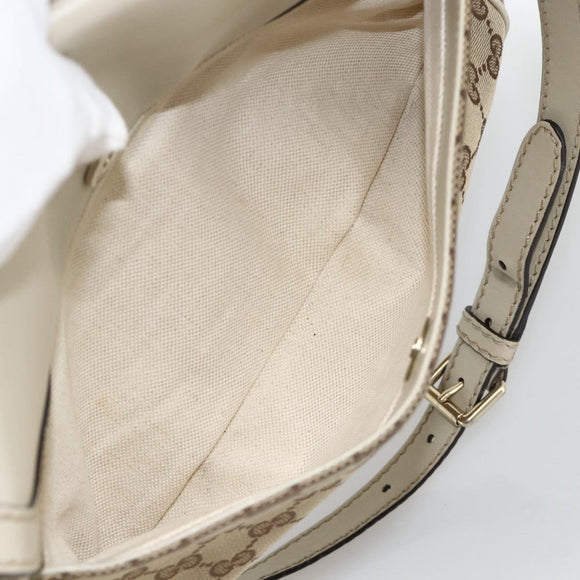 GUCCI GG Canvas Shoulder Bag Beige Gold 308452 Auth ka3497