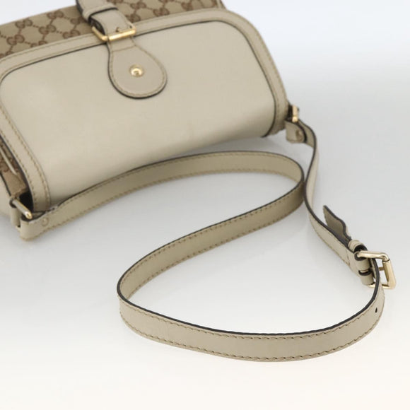 GUCCI GG Canvas Shoulder Bag Beige Gold 308452 Auth ka3497
