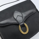 Christian Dior Trotter Canvas Shoulder Bag PVC Black Gold Auth ka3498A-14