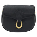 Christian Dior Trotter Canvas Shoulder Bag PVC Black Gold Auth ka3498A-2