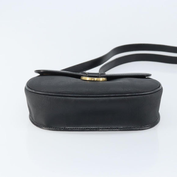 Christian Dior Trotter Canvas Shoulder Bag PVC Black Gold Auth ka3498A