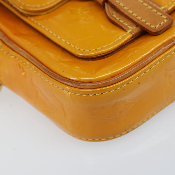 LOUIS VUITTON Monogram Vernis Christie PM Shoulder Bag Jaune M91110 Auth ka3499