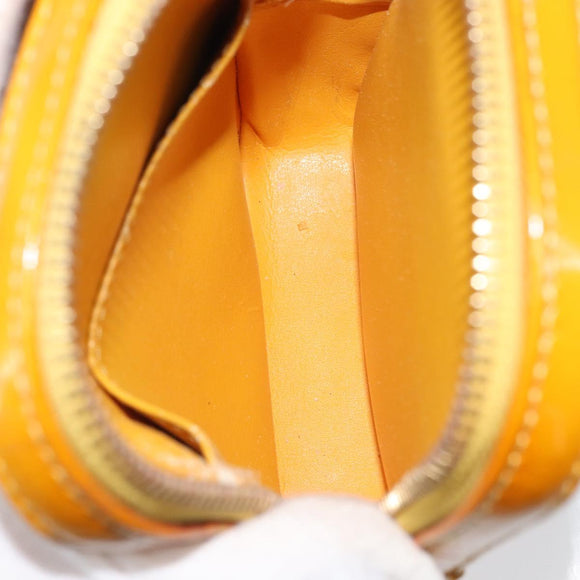 LOUIS VUITTON Monogram Vernis Christie PM Shoulder Bag Jaune M91110 Auth ka3499