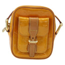 LOUIS VUITTON Monogram Vernis Christie PM Shoulder Bag Jaune M91110 Auth ka3499-13