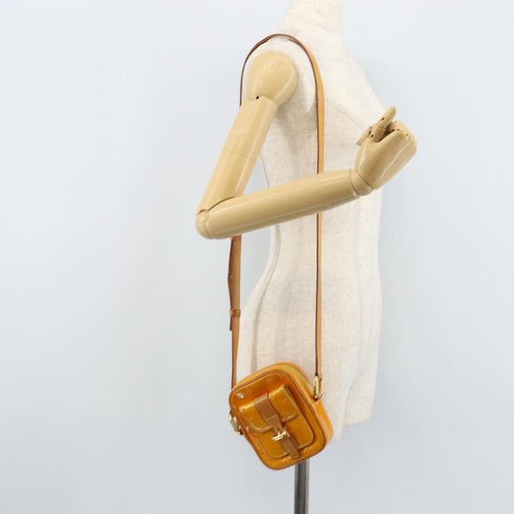LOUIS VUITTON Monogram Vernis Christie PM Shoulder Bag Jaune M91110 Auth ka3499