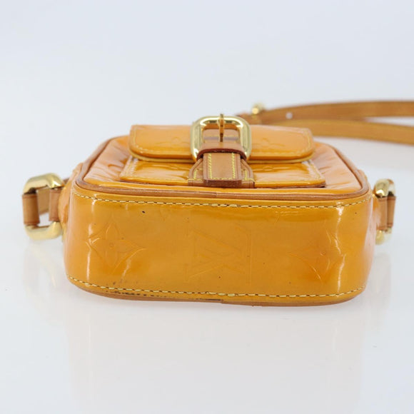 LOUIS VUITTON Monogram Vernis Christie PM Shoulder Bag Jaune M91110 Auth ka3499