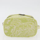 Christian Dior Toile d'Eau Vanity Bag Jacquard 2way Green Silver Auth ka3505M-11