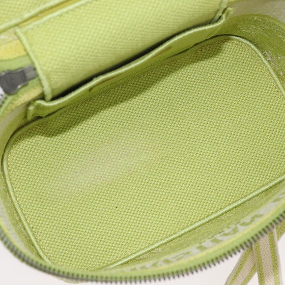 Christian Dior Toile d'Eau Vanity Bag Jacquard 2way Green Silver Auth ka3505M