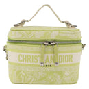 Christian Dior Toile d'Eau Vanity Bag Jacquard 2way Green Silver Auth ka3505M-2