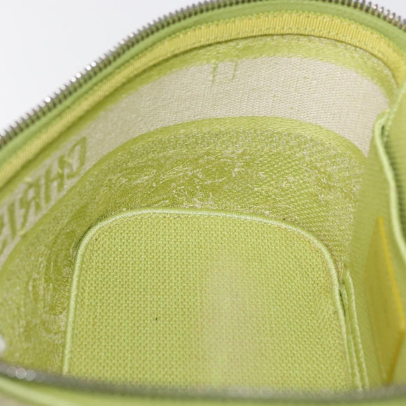 Christian Dior Toile d'Eau Vanity Bag Jacquard 2way Green Silver Auth ka3505M