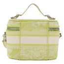Christian Dior Toile d'Eau Vanity Bag Jacquard 2way Green Silver Auth ka3505M-3