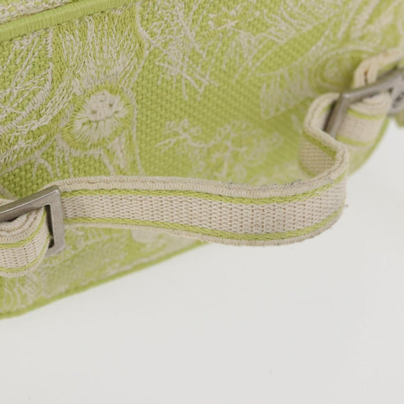 Christian Dior Toile d'Eau Vanity Bag Jacquard 2way Green Silver Auth ka3505M