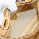 CHANEL Choco Bar Hand Bag Lamb Skin Beige Gold CC Auth ka3506-17