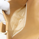 CHANEL Choco Bar Hand Bag Lamb Skin Beige Gold CC Auth ka3506-22