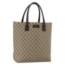 GUCCI GG Supreme Hand Bag PVC Beige Silver 131220 Auth ka3507-1