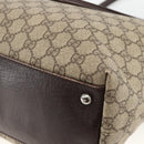 GUCCI GG Supreme Hand Bag PVC Beige Silver 131220 Auth ka3507-12