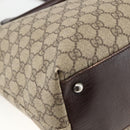 GUCCI GG Supreme Hand Bag PVC Beige Silver 131220 Auth ka3507-13