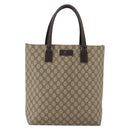 GUCCI GG Supreme Hand Bag PVC Beige Silver 131220 Auth ka3507-2