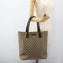 GUCCI GG Supreme Hand Bag PVC Beige Silver 131220 Auth ka3507-21
