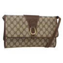 GUCCI GG Supreme Shoulder Bag PVC Beige Gold Auth ka3509-1
