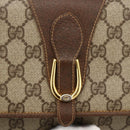GUCCI GG Supreme Shoulder Bag PVC Beige Gold Auth ka3509-14