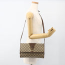 GUCCI GG Supreme Shoulder Bag PVC Beige Gold Auth ka3509-23