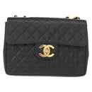 CHANEL Matelasse 30 Chain Shoulder Bag Caviar Skin Black Gold CC Auth ka350A-2